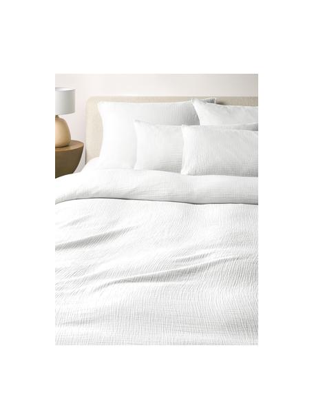 Musselin-Bettdeckenbezug Odile, Webart: Musselin Fadendichte 200 , Weiß, B 155 x L 220 cm