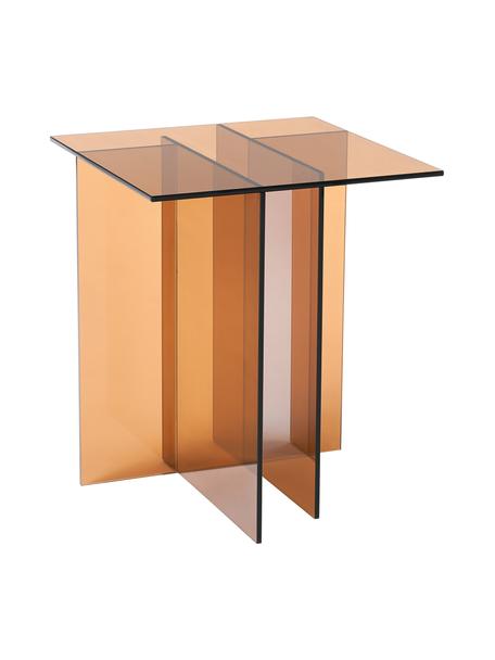 Bijzettafel met glazen tafelblad Anouk, Glas, Bruin, transparant, B 42 x H 50 cm