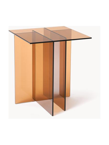 Tavolino in vetro Anouk, Vetro, Marrone trasparente, Larg. 42 x Alt. 50 cm
