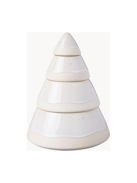 Boîte de rangement Winter Glow, Porcelaine Premium, Beige clair, blanc, Ø 18 x haut. 23 cm