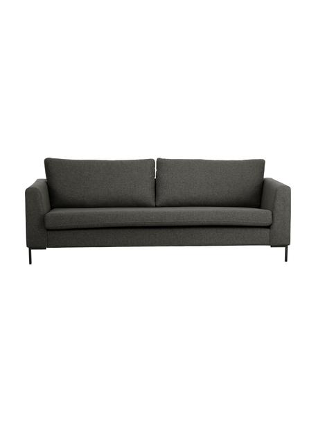 Sofa z metalowymi nogami Luna (3-osobowa), Tapicerka: 100% poliester Dzięki tka, Stelaż: lite drewno bukowe, Nogi: metal galwanizowany, Antracytowa tkanina, S 230 x G 95 cm