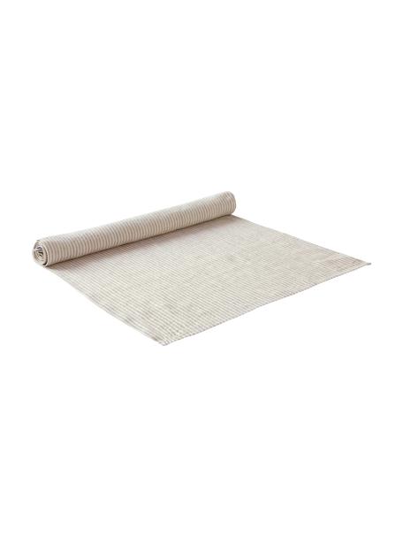 Runner a righe in lino beige/bianco crema Alina, 100% lino, certificato lino europeo, Beige, bianco crema, Larg. 40 x Lung. 140 cm