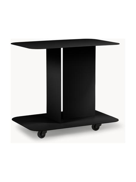 Bar cart HO van metaal, Gepoedercoat staal, Zwart, B 54 x H 60 cm