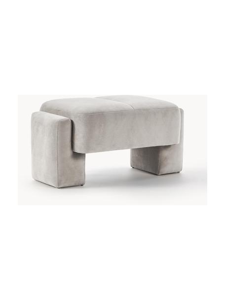 Pouf Bobi, Tissu gris clair, larg. 90 x long. 55 cm