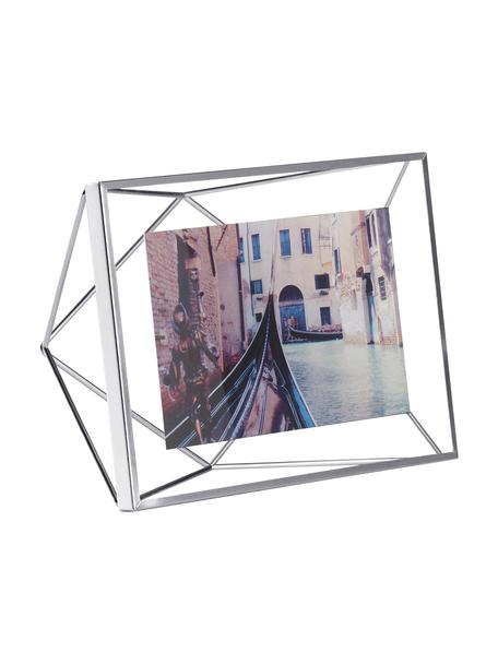 Bilderrahmen Prisma im 3D-Design, Rahmen: Stahl, Front: Glas, Silbefarben, B 10 x H 15 cm