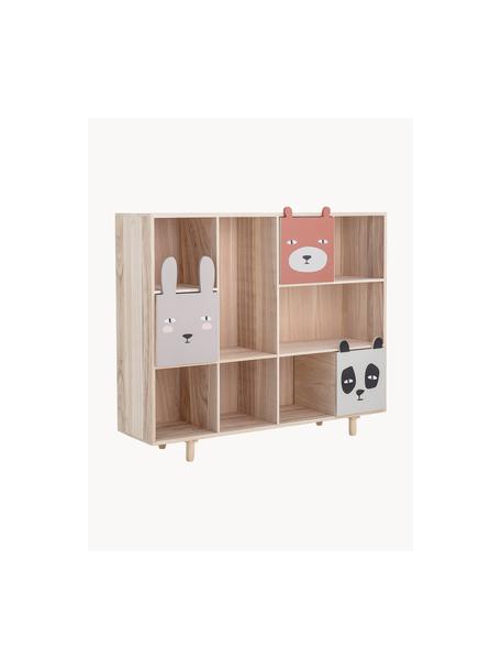 Kinderwandkast Calle, Paulowniahout, MDF, Paulowniahout, meerkleurig, B 107 x H 90 cm