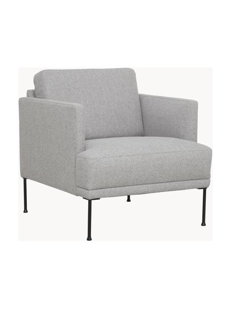 Poltrona Fluente, Rivestimento: 80% poliestere, 20% ramiè, Struttura: legno di pino massiccio, , Gambe: metallo verniciato a polv, Tessuto grigio chiaro, Larg. 74 x Prof. 85 cm