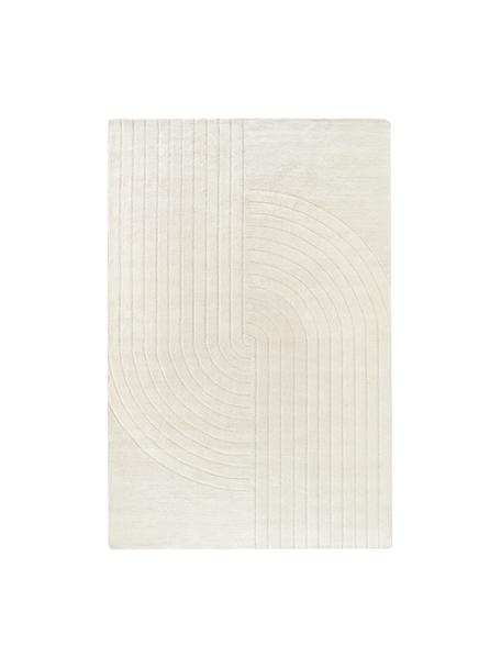 Alfombra artesanal de lana Mason, Parte superior: 100% lana, Reverso: 100% algodón Las alfombra, Blanco crema, An 200 x L 300 cm (Tamaño L)