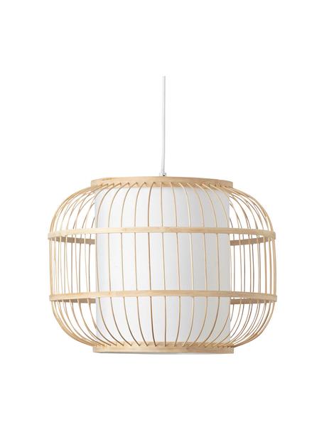 Suspension en bambou Bones, Brun clair, blanc, Ø 40 x haut. 30 cm