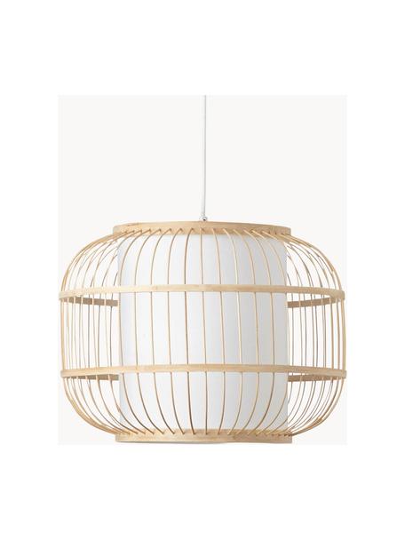 Suspension en bambou Bones, Beige, blanc, Ø 40 x haut. 30 cm