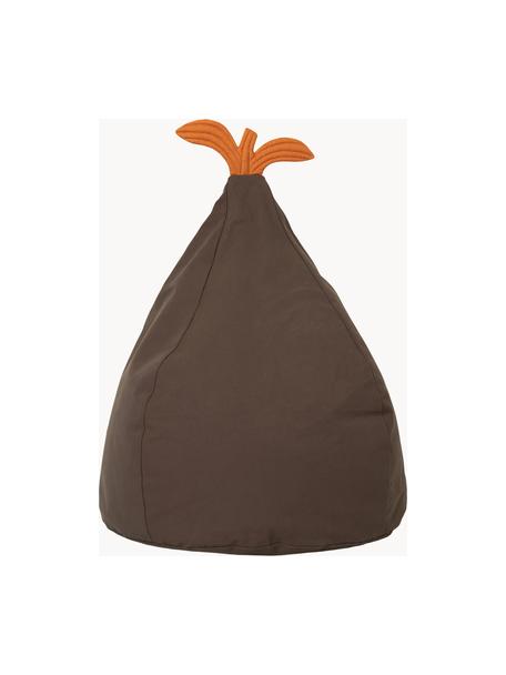 Sedací vak z organické bavlny Pear Bean, Taupe, oranžová, Š 55 cm, V 85 cm