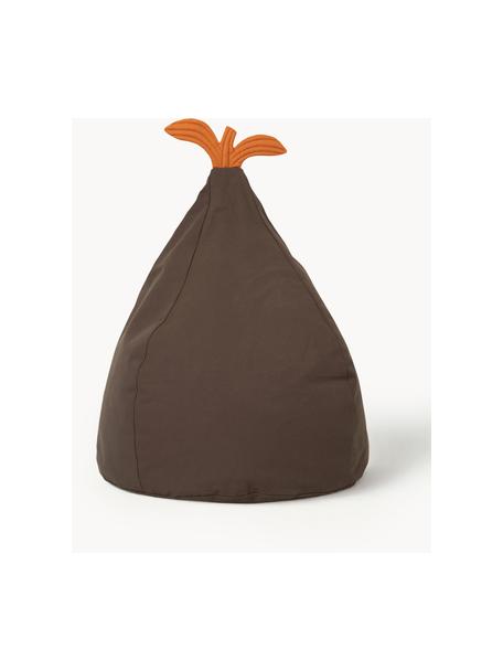 Sedací vak z organické bavlny Pear Bean, Taupe, oranžová, Š 55 cm, V 85 cm