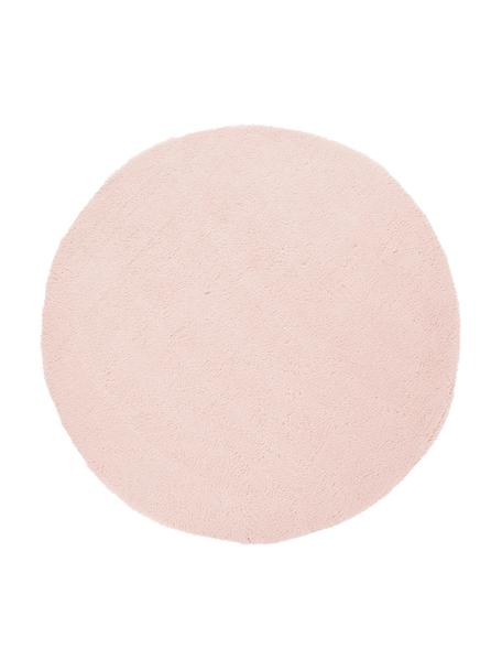 Flauschiger runder Hochflor-Teppich Leighton, Flor: Mikrofaser (100% Polyeste, Rosa, Ø 200 cm (Größe L)