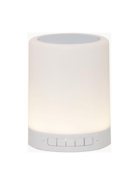 Lampada da esterno portatile a LED dimmerabile con altoparlante e cambio colore Loli, Paralume: plastica, Struttura: metallo laccato, Bianco, Ø 9 x Alt. 13 cm