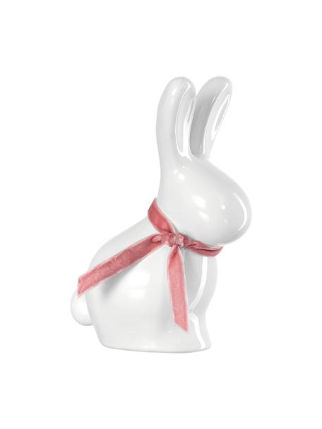 Decoratieve paashazen Pesaro van porselein, 2 stuks, Porselein, Wit, roze, B 11 x H 15 cm