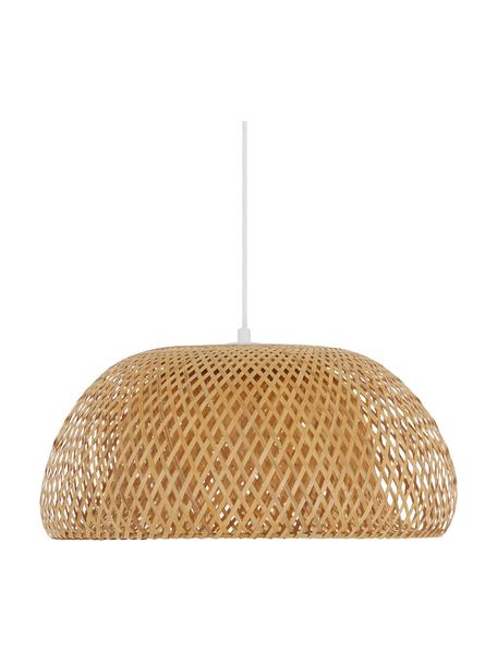 Dizajnová závesná lampa z bambusu Eden, Svetlohnedá, Ø 45 x V 21 cm