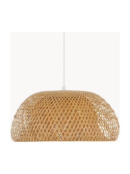 Design hanglamp Eden van bamboehout, Lampenkap: bamboe, Beige, Ø 45 x H 21 cm