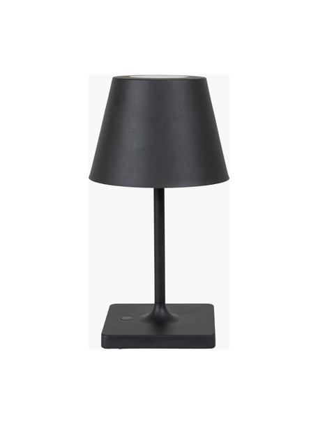 Mobiele LED outdoor tafellamp Dean, dimbaar, Kunststof met metalen coating, Zwart, Ø 13 x H 28 cm