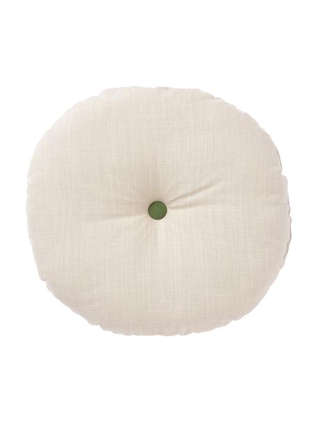 Rundes Dekokissen Devi, mit Inlett, Bezug: 100 % Baumwolle, Beige, Ø 35 cm