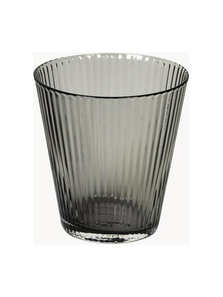 Mondgeblazen waterglazen Grand Cru van rookglas, 4 stuks, Loodvrij glas, Grijs, transparant, Ø 9 x H 10 cm, 260 ml