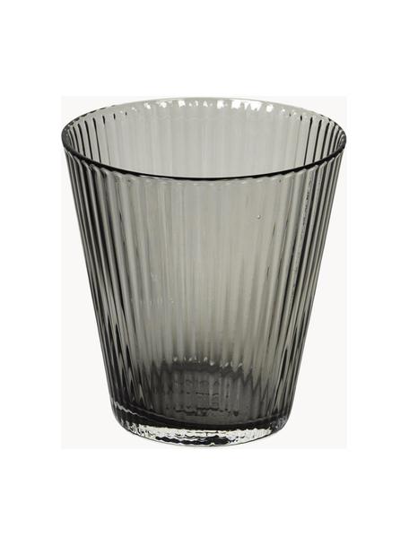 Mundgeblasene Wassergläser Grand Cru aus Rauchglas, 4 Stück, Bleifreies Glas, Grau, transparent, Ø 9 x H 10 cm, 260 ml