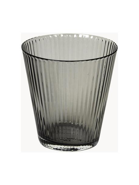 Szklanka z dmuchanego szkła dymnego Cru, 1 l, Szkło bezołowiowe, Szary, transparentny, Ø 9 x W 10 cm, 260 ml