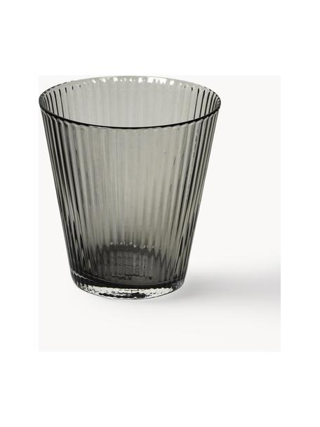 Mundgeblasene Wassergläser Grand Cru aus Rauchglas, 4 Stück, Bleifreies Glas, Grau, transparent, Ø 9 x H 10 cm, 260 ml