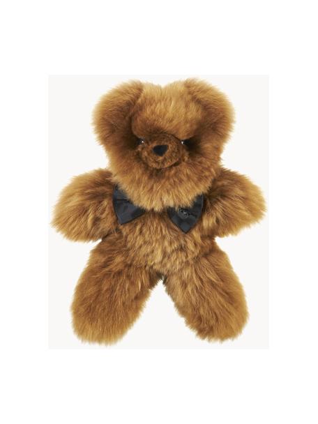 Handgefertigter Teddybär Pelu aus Alpakafell, Bezug: Alpakafell, Braun, B 20 x H 30 cm