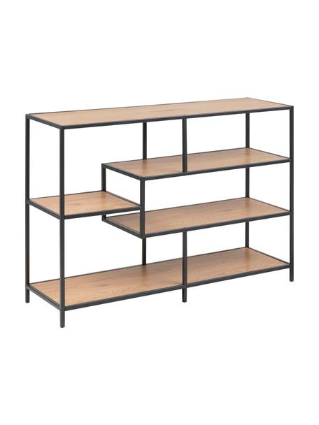 Regál s kovovým rámem Seaford, Divoký dub, Š 114 cm, V 78 cm