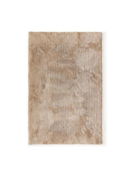 Pluizig hoogpolig vloerkleed Leighton, Microvezels (100% polyester, GRS-gecertificeerd), Nougat, B 120 x L 180 cm (maat S)