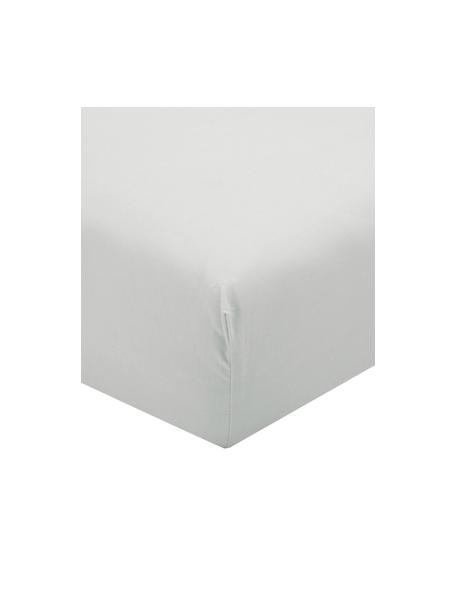 Drap-housse en percale de coton Elsie, Gris clair, larg. 90 x long. 200 cm