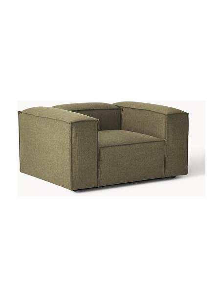 Fauteuil Lennon, Bekleding: 100% polyester Met 15.000, Frame: massief grenenhout, multi, Poten: kunststof Dit product is , Geweven stof olijfgroen, B 130 x H 101 cm