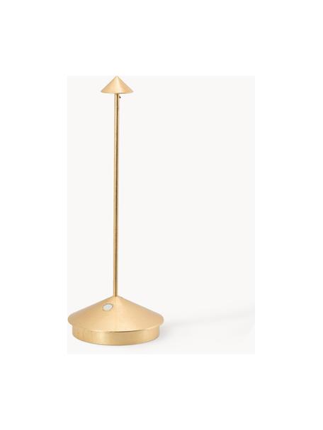 Lámpara de mesa LED móvil pequeña Pina, regulable, Lámpara: aluminio recubierto Cable, Dorado, Ø 11 x Al 29 cm