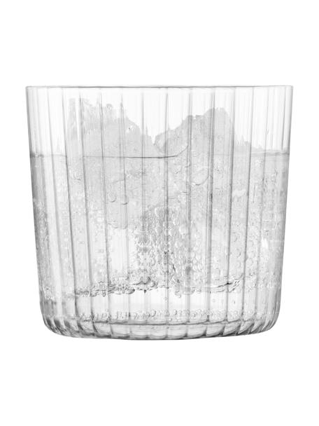 Mondgeblazen waterglazen Gio met groefstructuur, 4 stuks, Glas, Transparant, Ø 8 x H 7 cm
