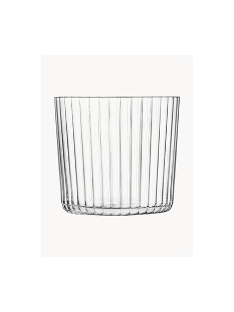 Bicchiere in vetro soffiato con rilievo scanalato Gio 4 pz, Vetro, Trasparente, Ø 8 x Alt. 7 cm, 310 ml