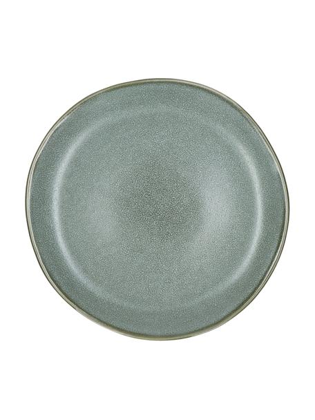 Speiseteller Neboa aus Steingut mit effektvoller Glasur, 4 Stück, Steingut, Grau, Blau, Ø 27 x H 3 cm