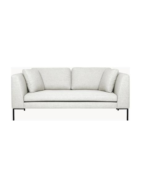 Divano 3 posti con piedini in metallo Emma, Rivestimento: poliestere 100.000 cicli , Struttura: legno di pino massiccio c, Piedini: metallo laccato a polvere, Tessuto bianco latte, Larg. 194 x Prof. 100 cm