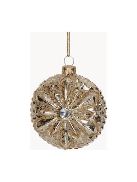 Pallina di Natale Flower 6 pz, Vetro, Dorato, Ø 8 x Alt. 5 cm