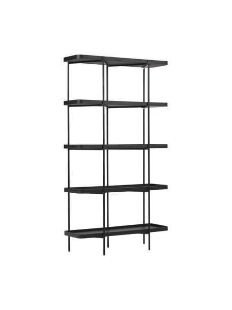 Grote houten plank Renee met metalen frame, Frame: gepoedercoat metaal, Zwart, B 100 x H 180 cm