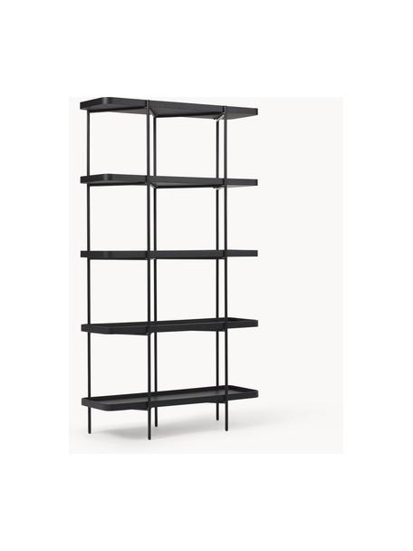 Grote houten plank Renee met metalen frame, Frame: gepoedercoat metaal, Zwart, B 100 x H 180 cm