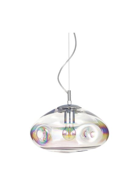 Lámpara de techo de vidrio Amora, Pantalla: vidrio, Anclaje: metal cepillado, Cable: plástico, Iridiscente, cromo, Ø 35 x Al 20 cm