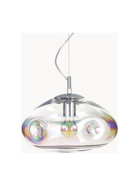 Závesná lampa z dúhového skla Amora, Dúhová, chrómová, Ø 35 x V 20 cm