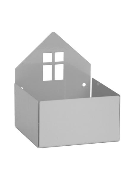 Boîte de rangement Town House, Métal, revêtement par poudre, Gris, larg. 11 x haut. 13 cm