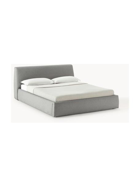 Letto imbottito Cloud, Rivestimento: tessuto finemente struttu, Piedini: legno laccato Questo prod, Tessuto antracite, Larg. 140 x Lung. 200 cm