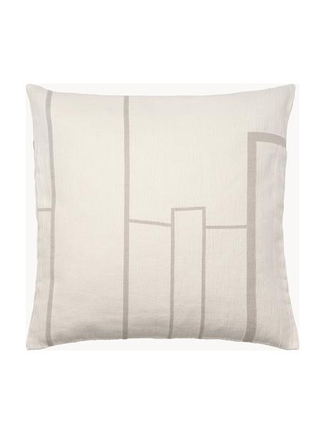 Baumwoll-Kissenhülle Architecture, Baumwolle, Beige, Off White, B 60 x L 60 cm