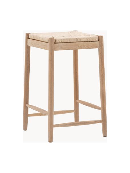 Ręcznie wykonany stołek z drewna dębowego Eton, Stelaż: drewno bukowe, Drewno dębowe, jasny beżowy, S 44 x W 65 cm