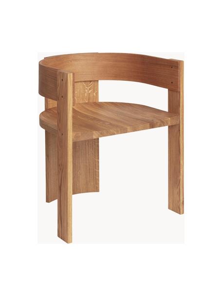 Sedia in legno con braccioli Collector, Legno di quercia e noce oliati, Legno di quercia, legno di noce, Larg. 51 x Prof. 51 cm