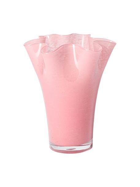 Vase en verre soufflé bouche Inaya, Verre, soufflé bouche, Rose, Ø 21 x haut. 25 cm