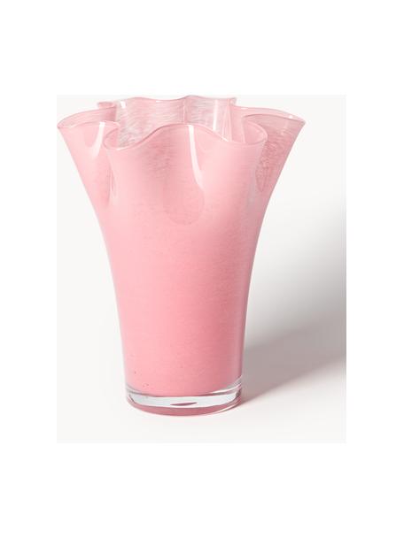 Vase en verre soufflé bouche Inaya, haut. 25 cm, Verre, soufflé bouche, Vieux rose, Ø 21 x haut. 25 cm