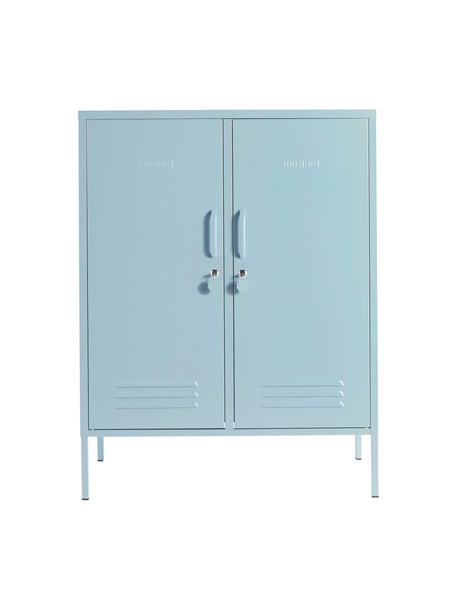 Chiffonnier de metal Midi, Acero con pintura en polvo, Azul claro, An 85 x Al 111 cm